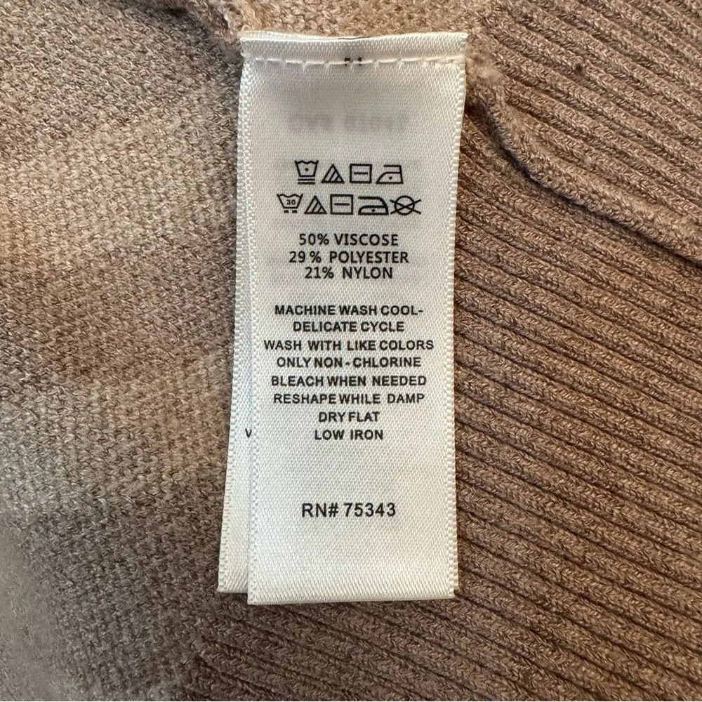 Cupcakes & Cashmere Tan Zebra Print Bohemian Open Front Cardigan Pockets Medium - Picture 3 of 4